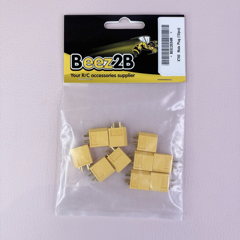 Prise XT60 Mâle (x10) - BEEZ2B BEEC2034M