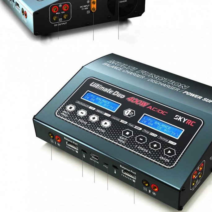 Chargeur AC/DC D400 Ultimate Duo 400w avec alimentation - SKYRC SKY10012306