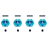 Hexagones de roues alu Bleu 12mm (x4) - T2M T422572B