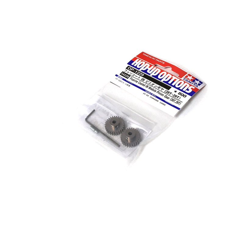 Pignons moteur 28 et 29 dents module 0,6 FF03 - TAMIYA 54229