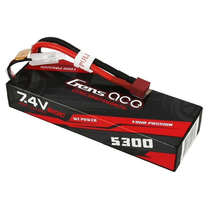 Batterie 7.4V 5300 mAh 60C - GENS ACE GE353002D60