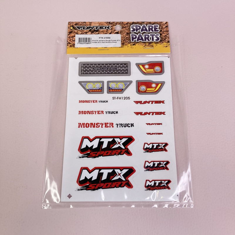 Planche stickers Rouge, MTX - FUNTEK FTK21056