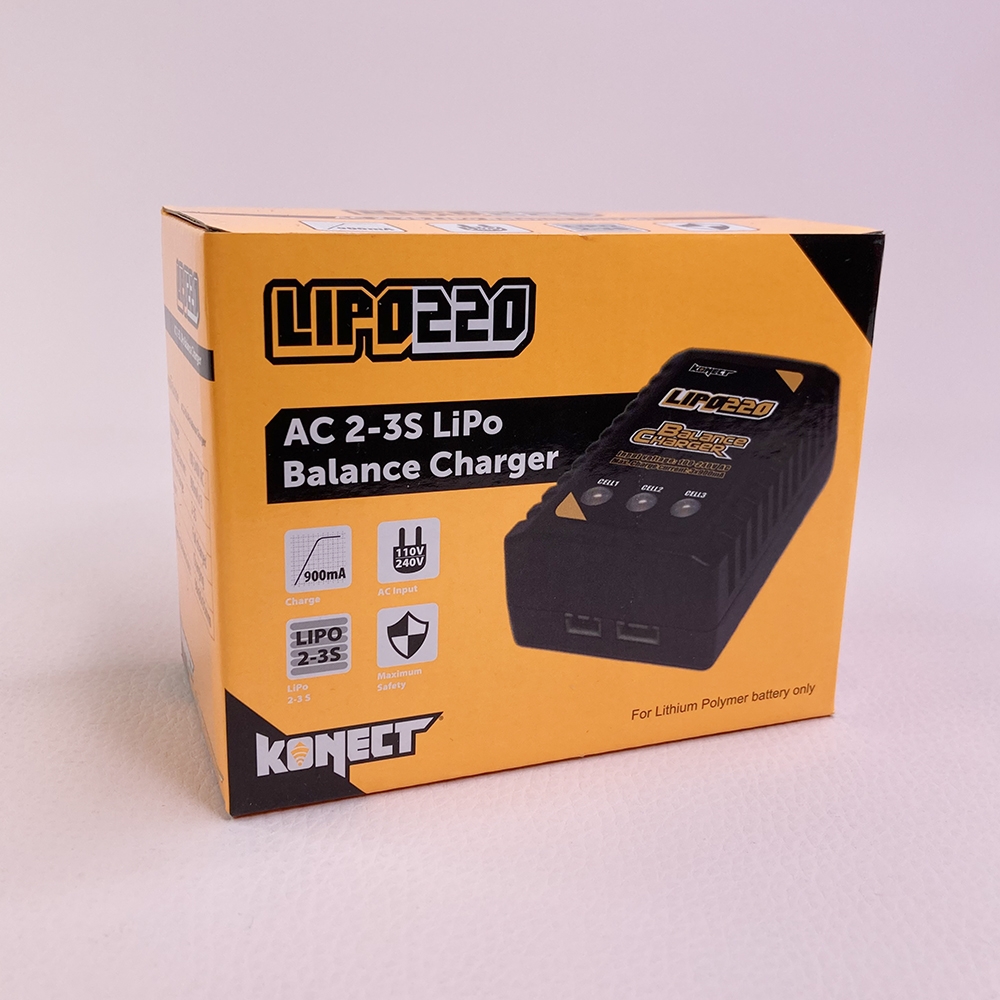 Chargeur LiPo220 Konect pour Batterie LiPo 2S et 3S