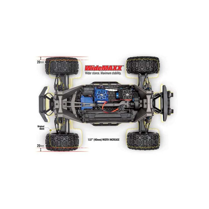 Wide MAXX 4S 4WD Brushless, Rouge- TRAXXAS 89086-4RED - 1/10