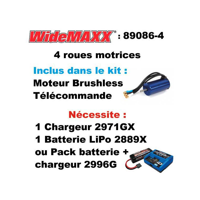 Wide MAXX 4S 4WD Brushless, Rouge- TRAXXAS 89086-4RED - 1/10