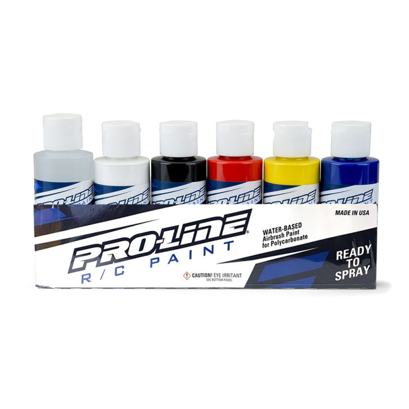 Peintures Aérographe, Carro RC, Couleurs Primaires (x6), 60ml - Pro Line 632300