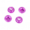 Ecrous de roues borgnes, Alu violet, 1.25 mm - HOBBYTECH PRO101