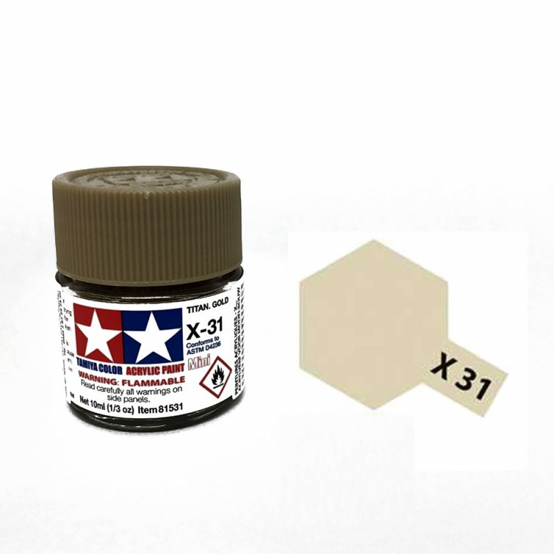 Titane doré brillant pot de 10ml-TAMIYA X31