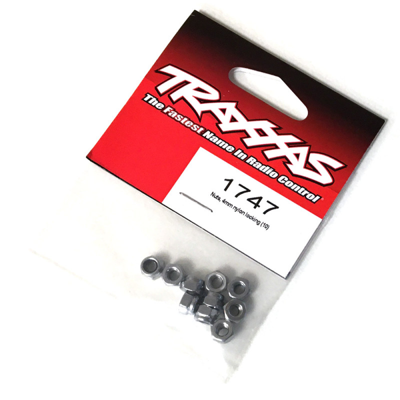 Ecrous, nylstop, 4mm en acier, (x10) - Traxxas 1747