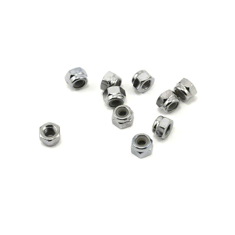 Ecrous, nylstop, 4mm en acier, (x10) - Traxxas 1747