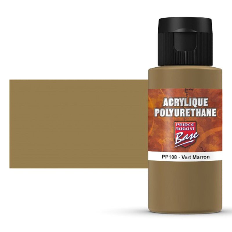 Base Acrylique Polyuréthane, Vert Marron 60ml - PRINCE AUGUST PP108
