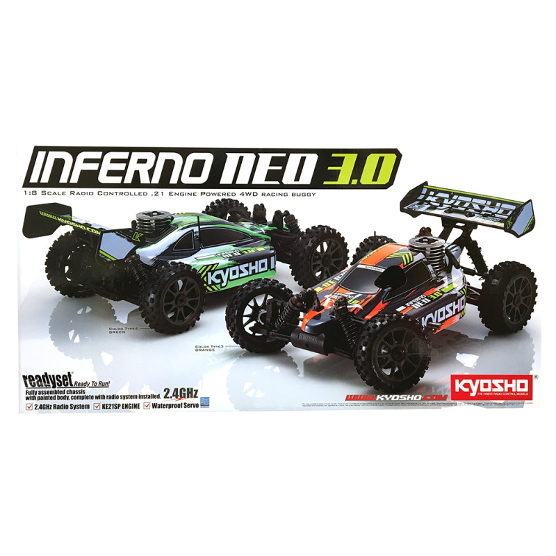 Buggy Inferno Neo 3.0 Thermique Readyset, Vert - KYOSHO 33012T4 - 1/8