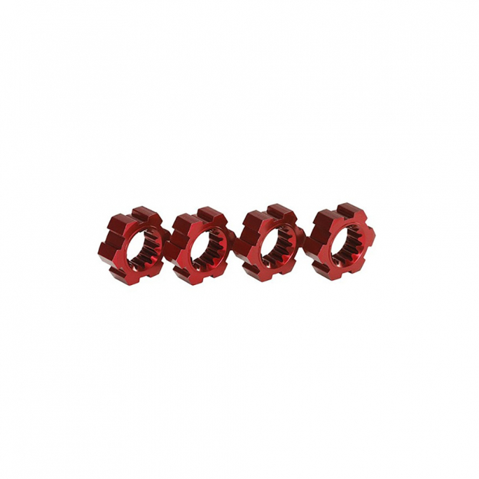 Hexagones de Roues, 24mm en aluminium rouge, (x4) - TRAXXAS 7756R