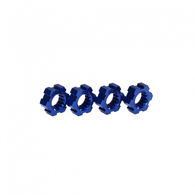 Hexagones de Roues, 24mm en aluminium Bleu, (x4) - TRAXXAS 7756X