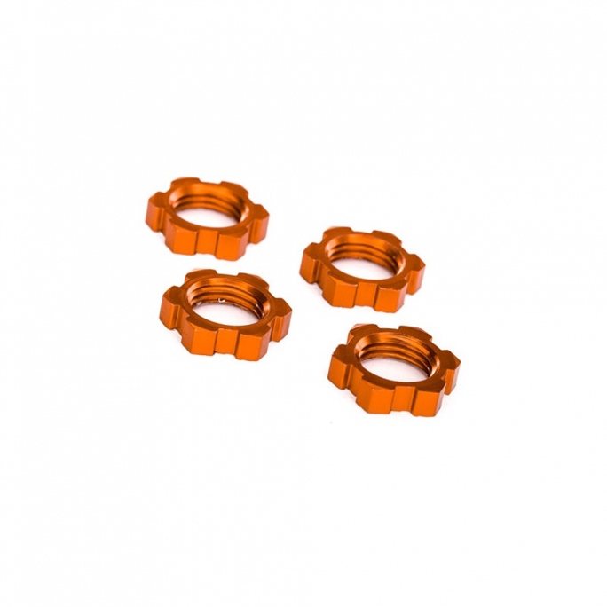 Ecrous de Roues 17 mm aluminium Orange (x4) - TRAXXAS 7758T