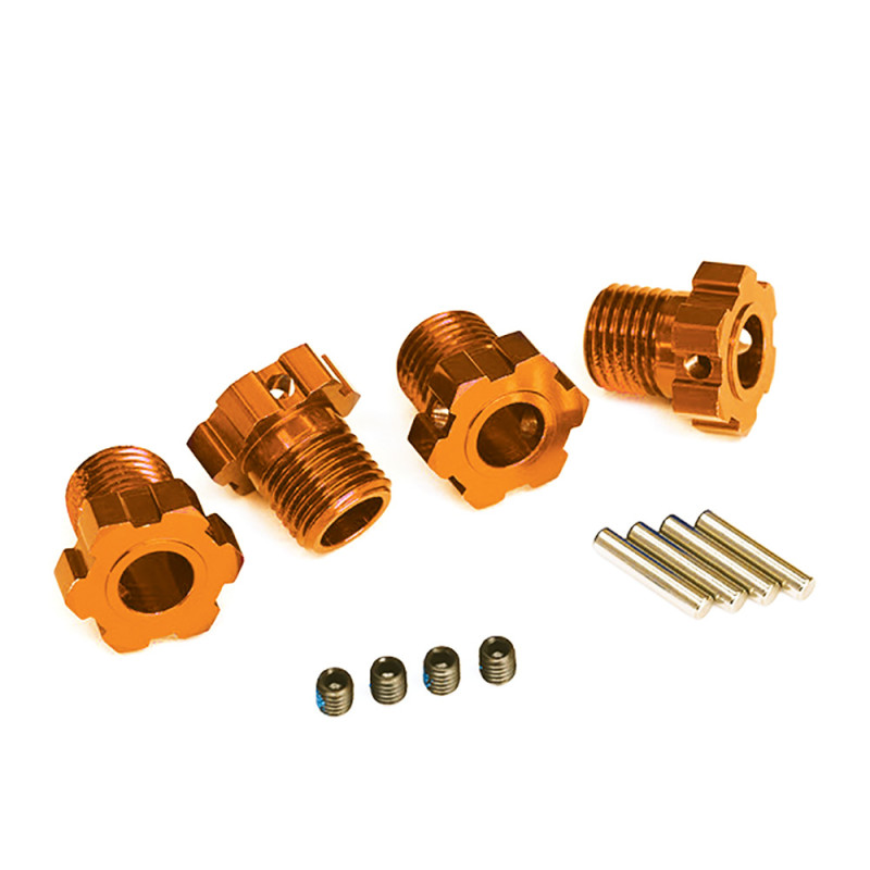 Hexagones de roues, 17 mm, Aluminium Orange (x4) - TRAXXAS 8654A