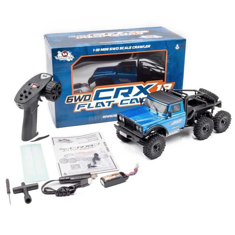 Crawler CRX18 6WD Flat Cage, Bleu - HOBBYTECH 1CRX186WDFCBL - 1/18