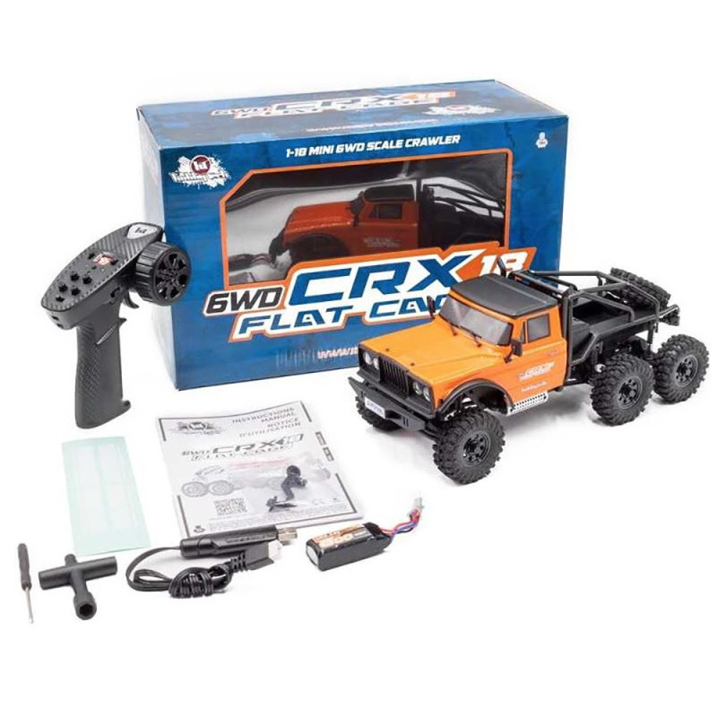 Crawler CRX18 6WD Flat Cage, Orange - HOBBYTECH 1CRX186WDFCOR - 1/18