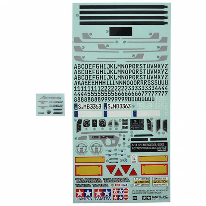 Planche de Stickers MERCEDES ACTROS - TAMIYA 9495885