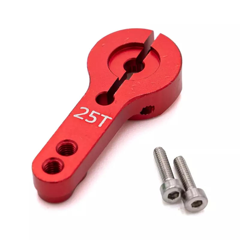 Palonnier de direction en alu 25T Rouge 24mm - HOBBYTECH HT510025RD