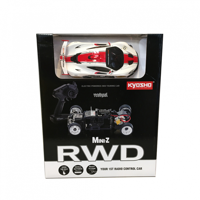 Mini-Z RWD McLaren P1 GTR Blanc/Rouge - KYOSHO 32324WR