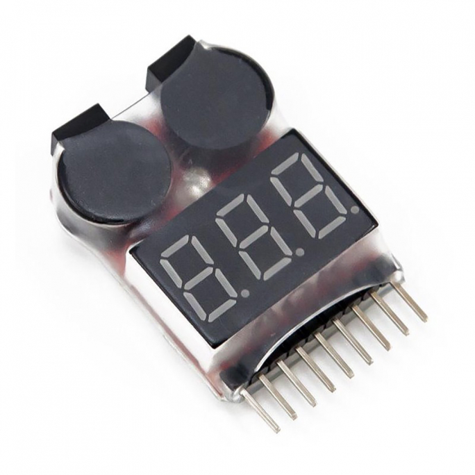Voltmètre de charge, avec alarme - 1 à 8s Lipo/Li-ion/NiMH/LiFe - BEEZ2B BEEBAC01