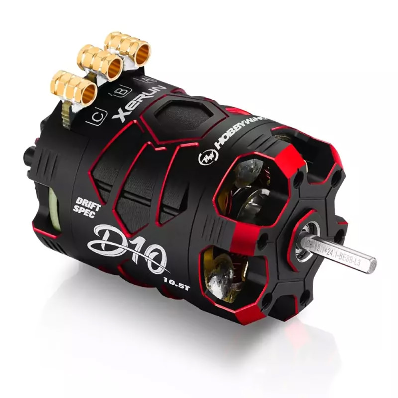 Moteur Brushless XERUN D10 10.5T Rouge - Hobbywing HW30401135