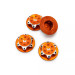 Ecrous de roues borgne 17 mm, Aluminium Orange (x4) - HOBBYTECH HTR1910002