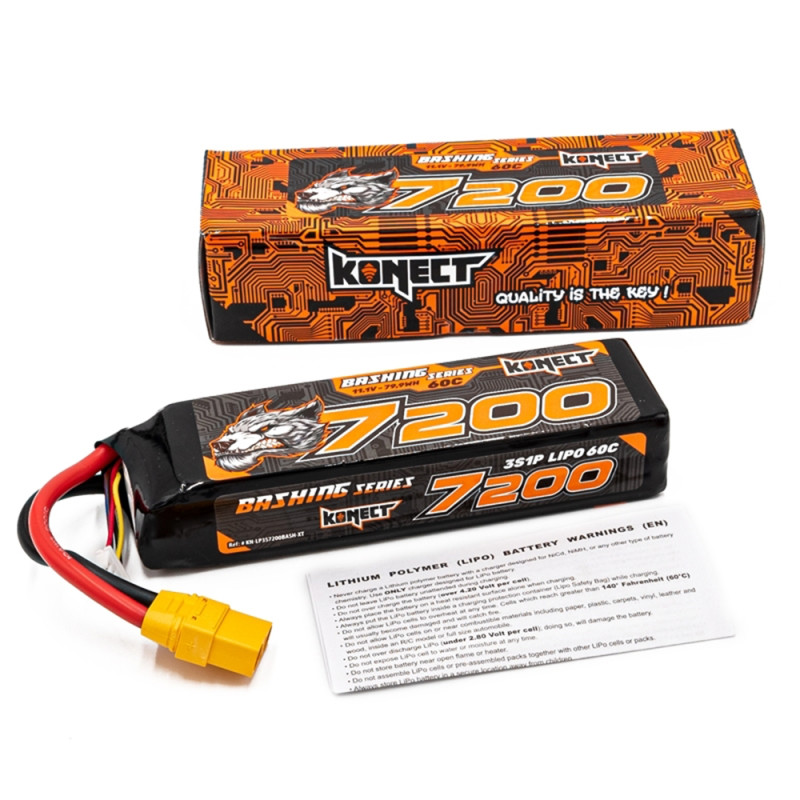 Accu Lipo 7200MAH 11.1V 60C BASH (XT90) - KONECT KNLP3S7200BASHXT