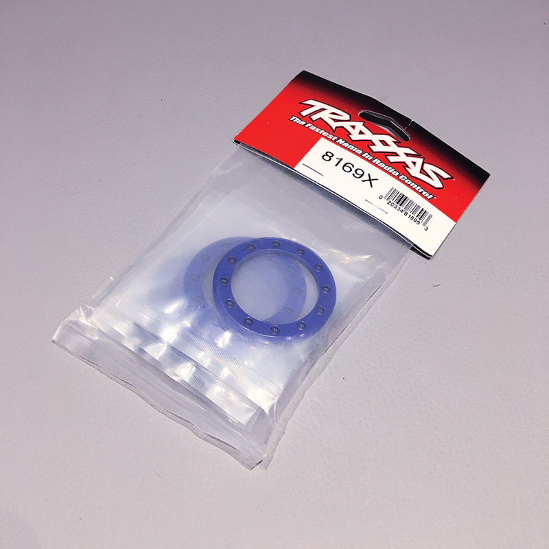 Cerclages de roues Beadlock 1.9" Bleu Alu (x4) - TRAXXAS 8169X