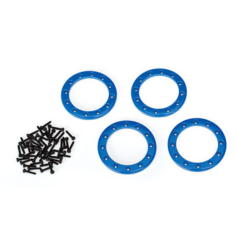 Cerclages de roues Beadlock 1.9" Bleu Alu (x4) - TRAXXAS 8169X