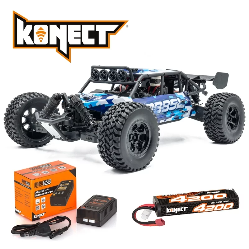 Desert Buggy DB8SL Brushed + Lipo/Chargeur RTR Bleu - HOBBYTECH 1DB8RTRBLPACK