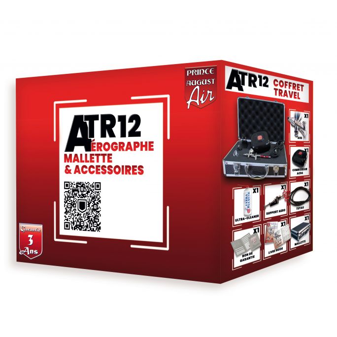 Aérographe ATR12 – Coffret Travel Haute définition - PRINCE AUGUST ATR12