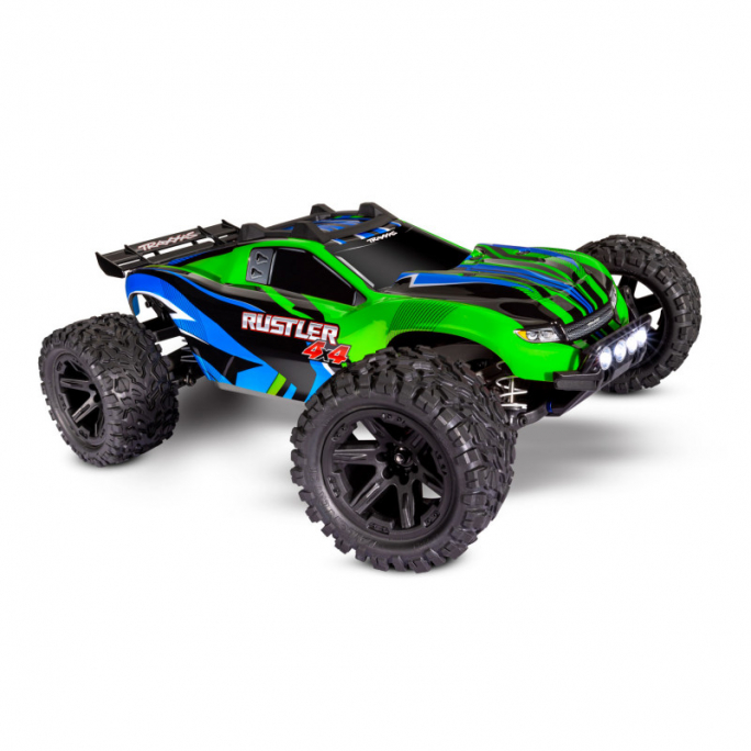 Rustler 4x4 XL-5 LED TQ ID, Vert - TRAXXAS 6706461GRN - 1/10