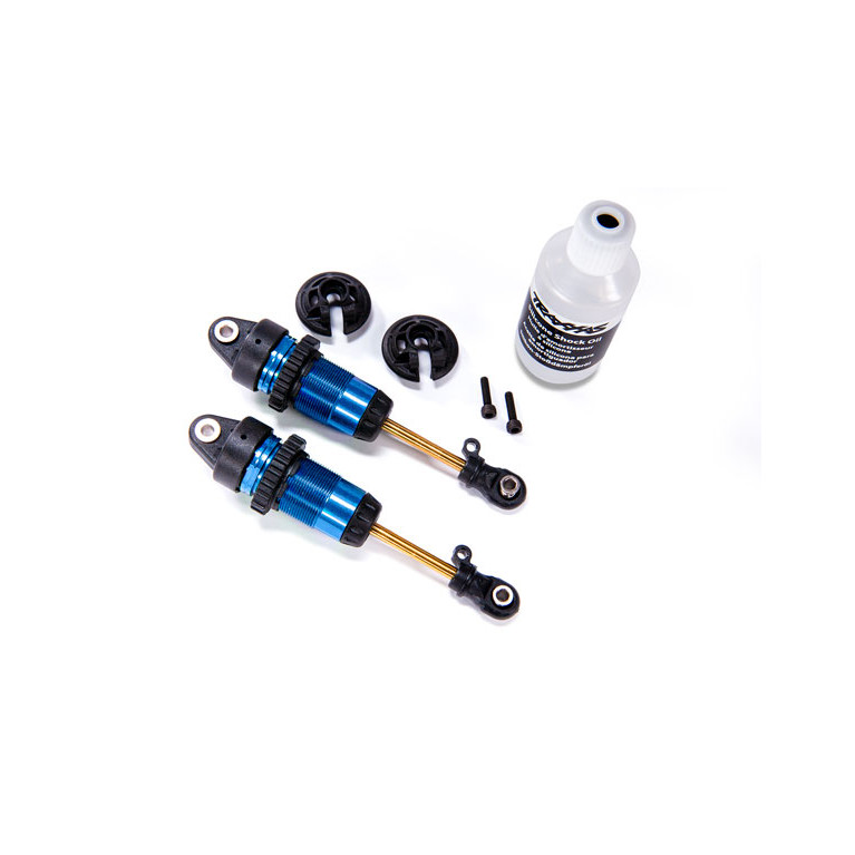 Amortisseurs Longs GTR Aluminium Bleu (x2) - TRAXXAS 7461