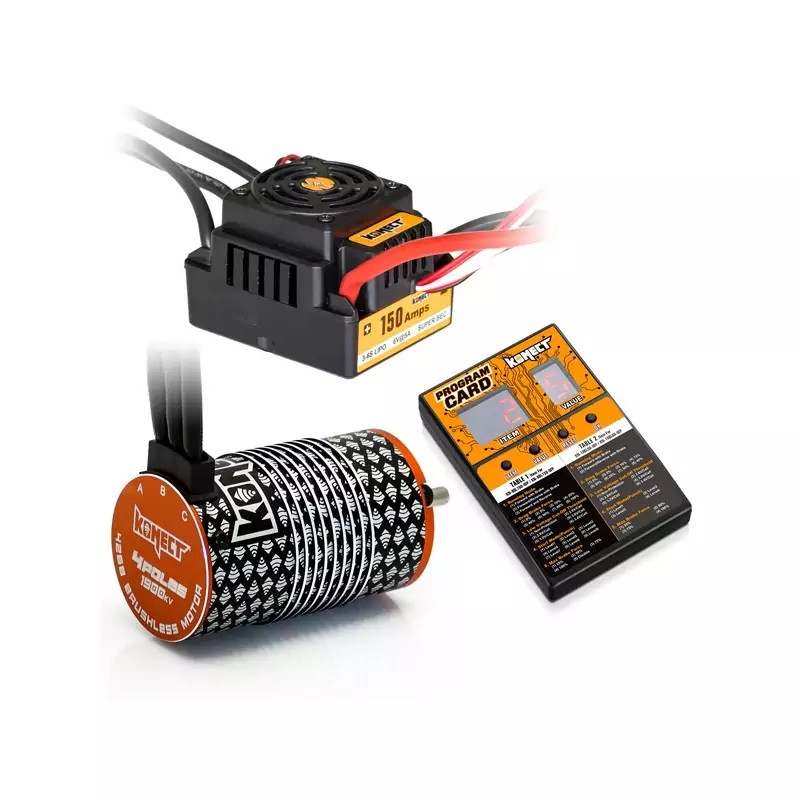 Combo Brushless 150AMP WP + moteur 190KV + Carte - KONECT KNCOMBOM7 - 1/8