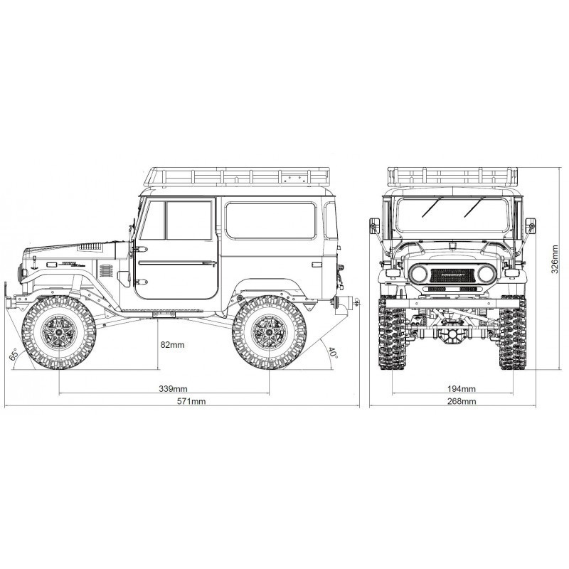 Toyota Land Cruiser FJ40, Bleu - FMS FMS11035RS-BU - 1/10