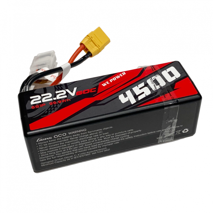 Batterie LiPo 6S, 22.2V, 4500mAh, 60C (XT90) - GENS ACE GE3-4500S-6X9