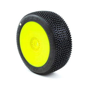 2 roues Hot Dice v2 C1 disque plein, super Soft pour Buggy, jaune - PROCIRCUIT PCY2003-C1 - 1/8