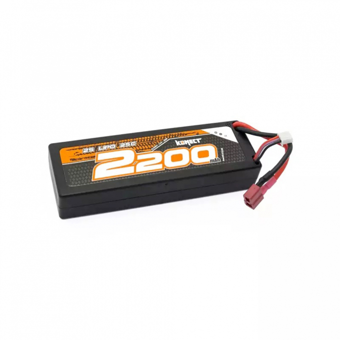 Batterie Lipo 2S, 7.4V, 2200mah 25C, (DEAN) - KONECT KN-LP2S2200