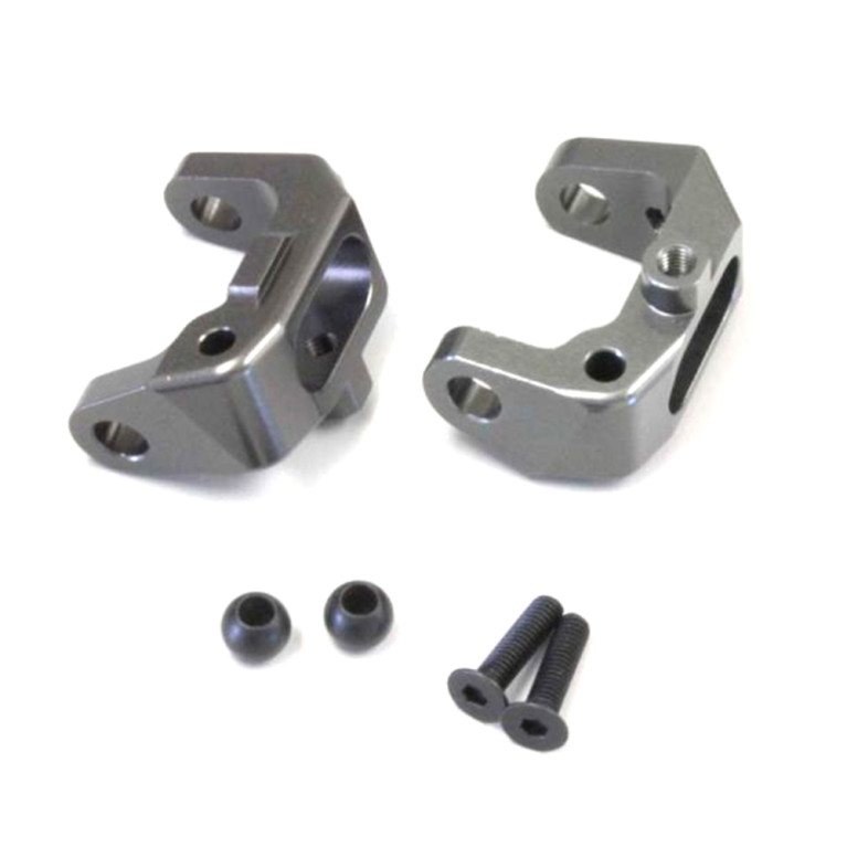 2 porte-fusées avant aluminium gunmétal, pour Optima - KYOSHO OTW116GMB