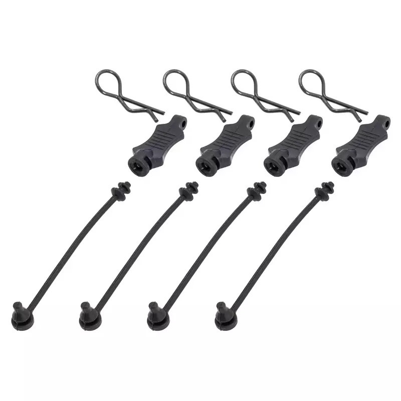 4 maintiens de clips de carrosserie avec clips - HOBBYTECH HT-502400