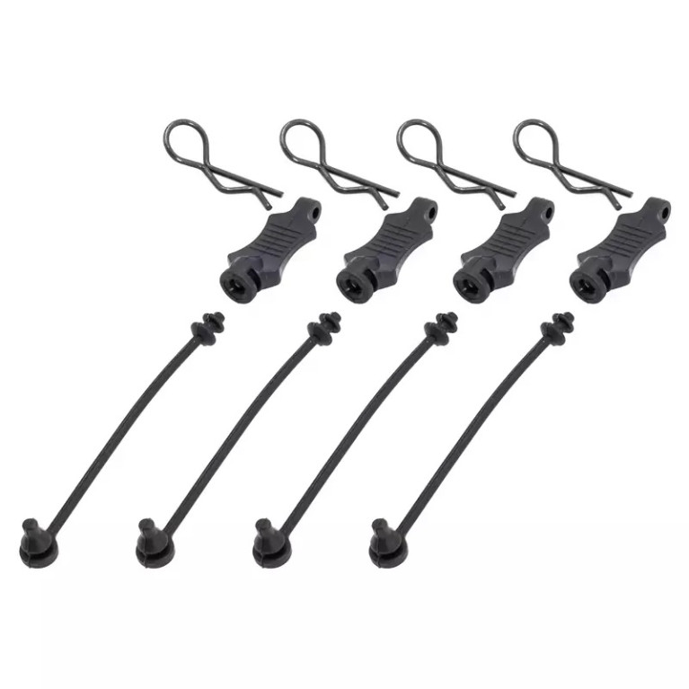 4 maintiens de clips de carrosserie avec clips - HOBBYTECH HT-502400