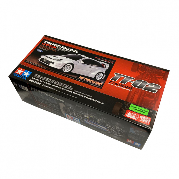 Ford Focus RS Custom, châssis TT-02, Kit, Carrosserie peinte - TAMIYA 47495 - 1/10