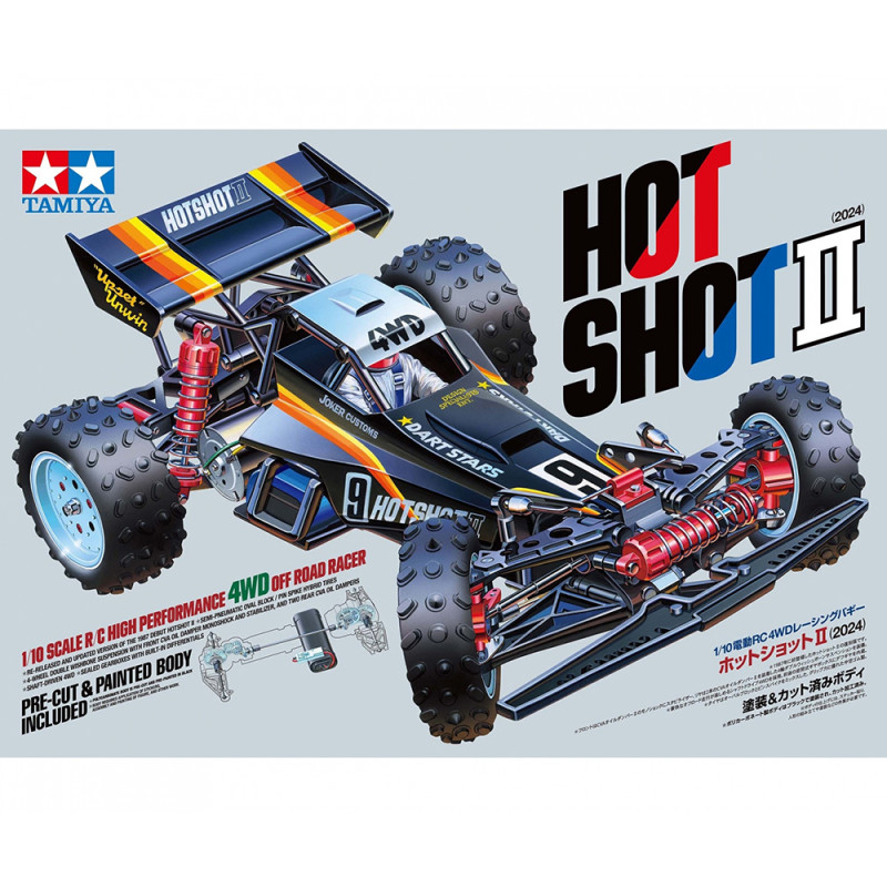 Buggy Hot Shot II, Kit, carrosserie peinte - TAMIYA 58737 - 1/10