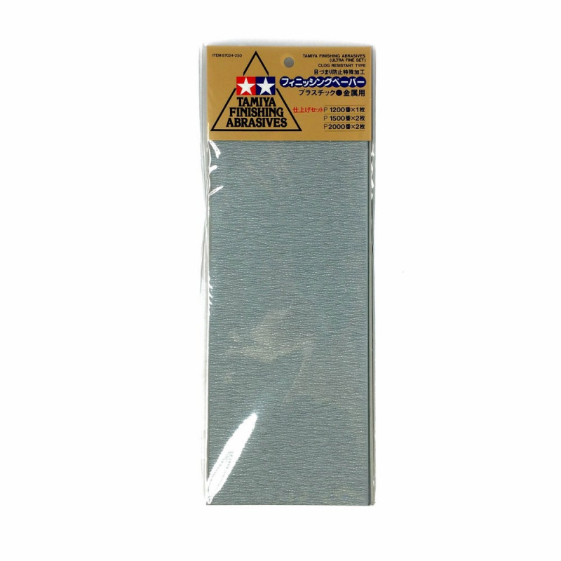 5 papiers à poncer souple P1200 P1500 et P2000 pour finition-TAMIYA 87024