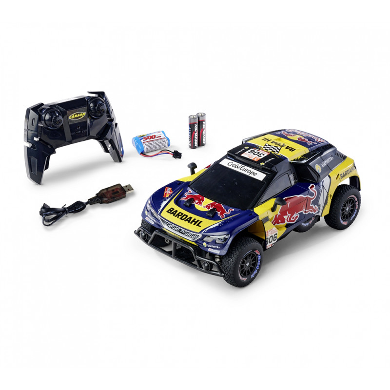 Peugeot 3008 Rallye Paris Dakar, S. Loeb N°306, 100% RTR - CARSON 500404311 - 1/16