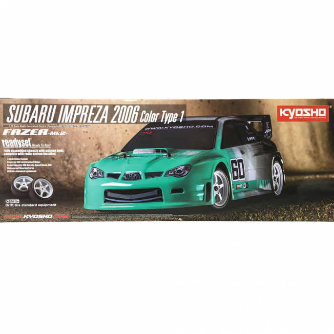 Subaru Impreza 2006, Fazer Mk2, Brushed, RTR, Couleur 1 Turquoise - KYOSHO 34473T1 - 1/10