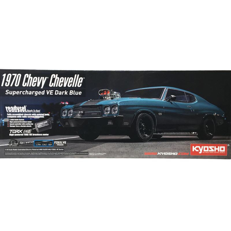 1970 Chevy Chevelle, Fazer Mk2, Supercharged, Brushless, RTR, Bleu - KYOSHO 34494T1 - 1/10