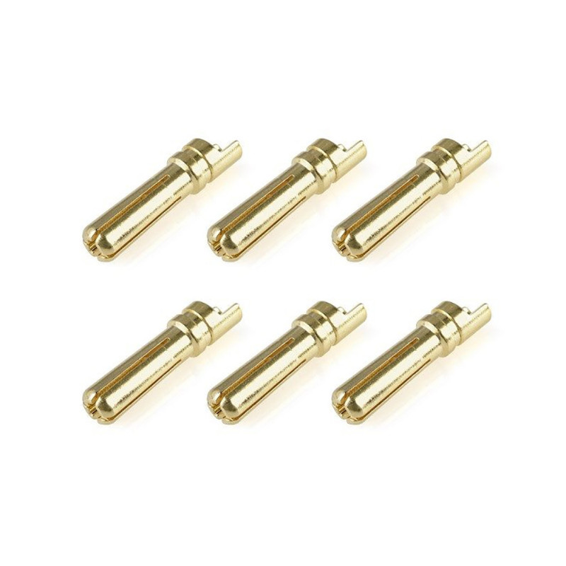 Prise male 4.0mm, solid type, plaqué or (x6 pcs) - CORALLY C-50152